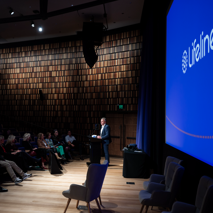 CEO standing infront of a room