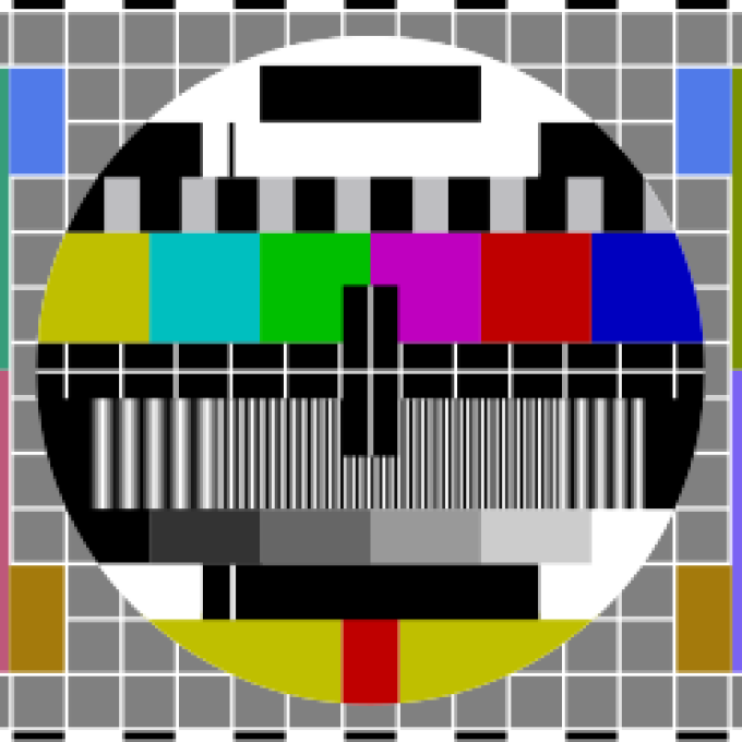 A testing image with clear shapes and colours in a square format