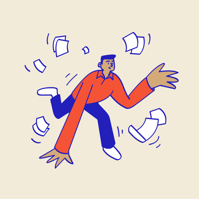 Illustrations – Financial stress – Beige